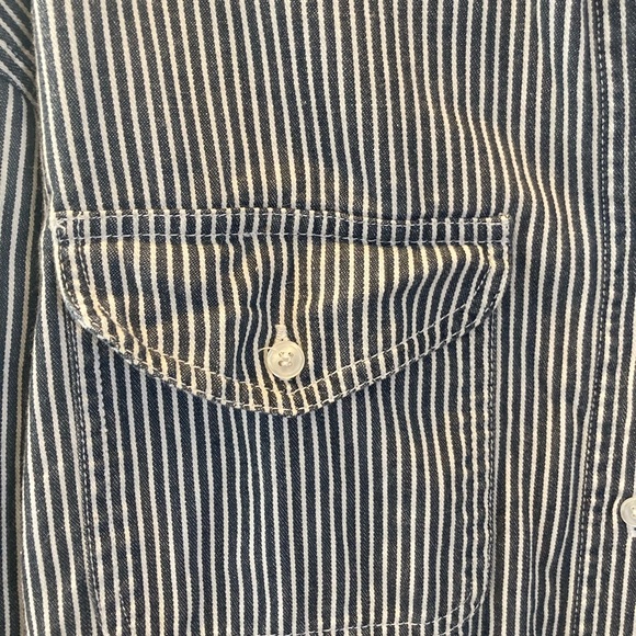 Railway strip heavy cotton shirt size L - Picture 3 of 5